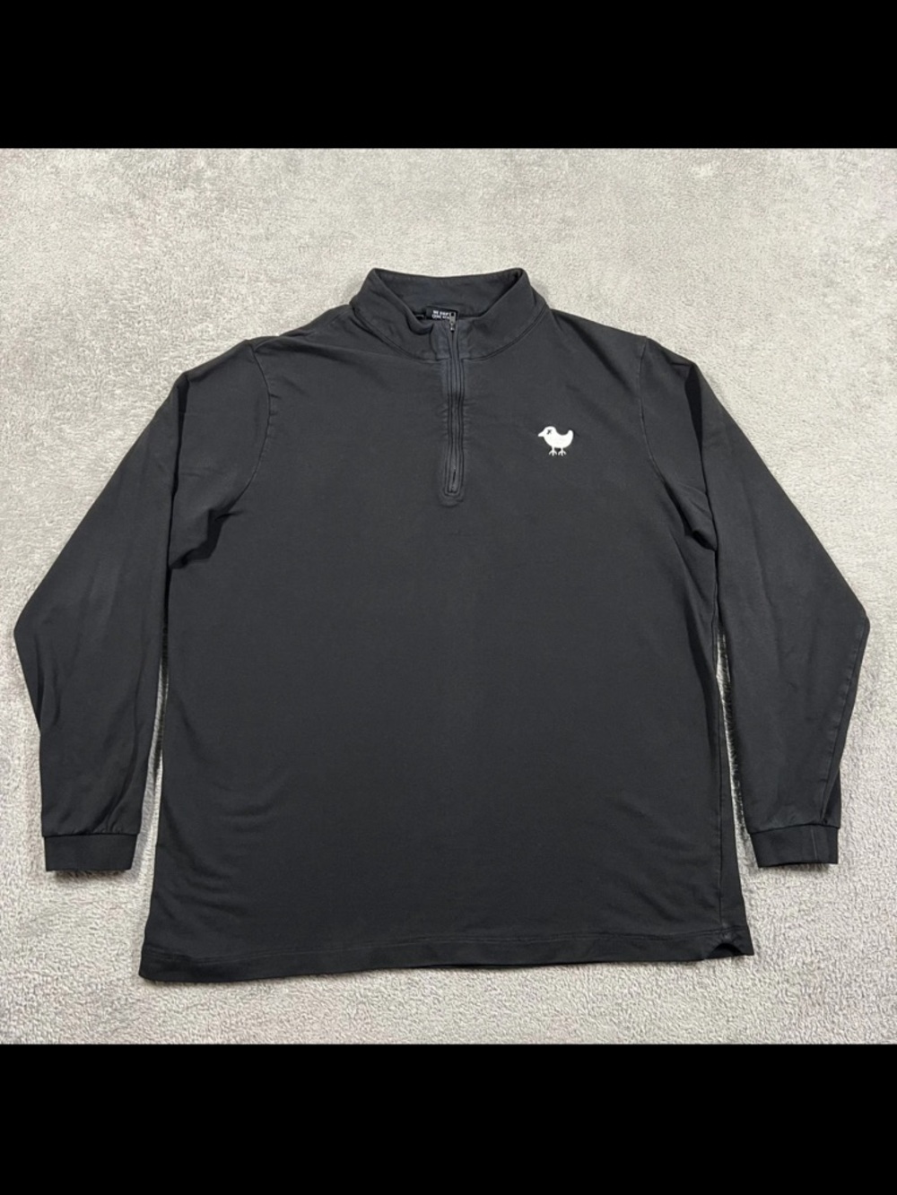 Bad Birdie Black Long-Sleeve Quarter-Zip Pullover with White Bird Logo